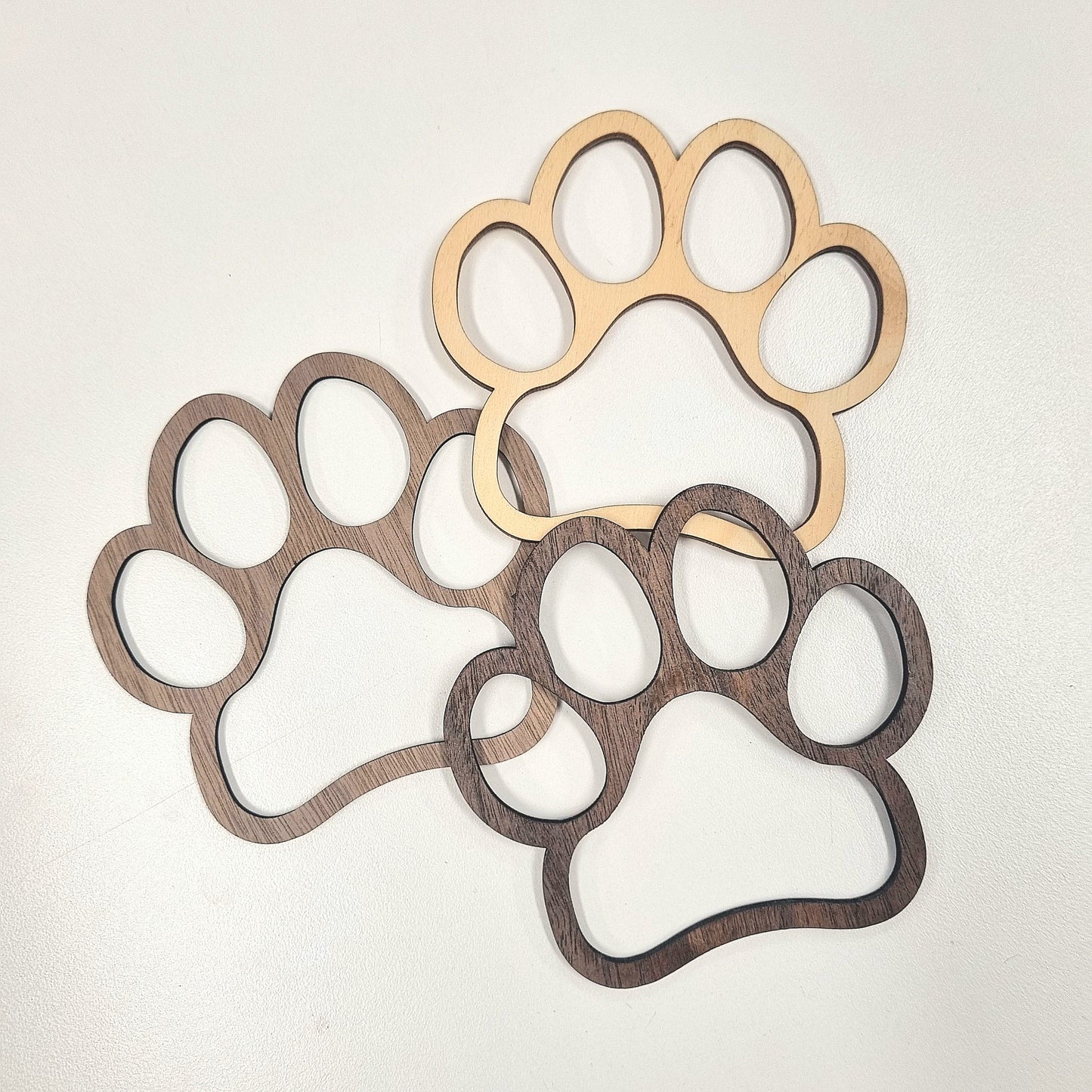 Cat paw print cutout coaster - set of 4