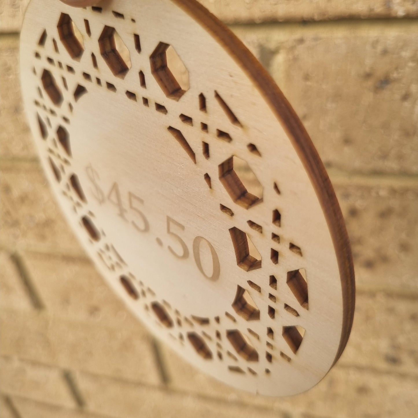 Large rattan price tag - engraved