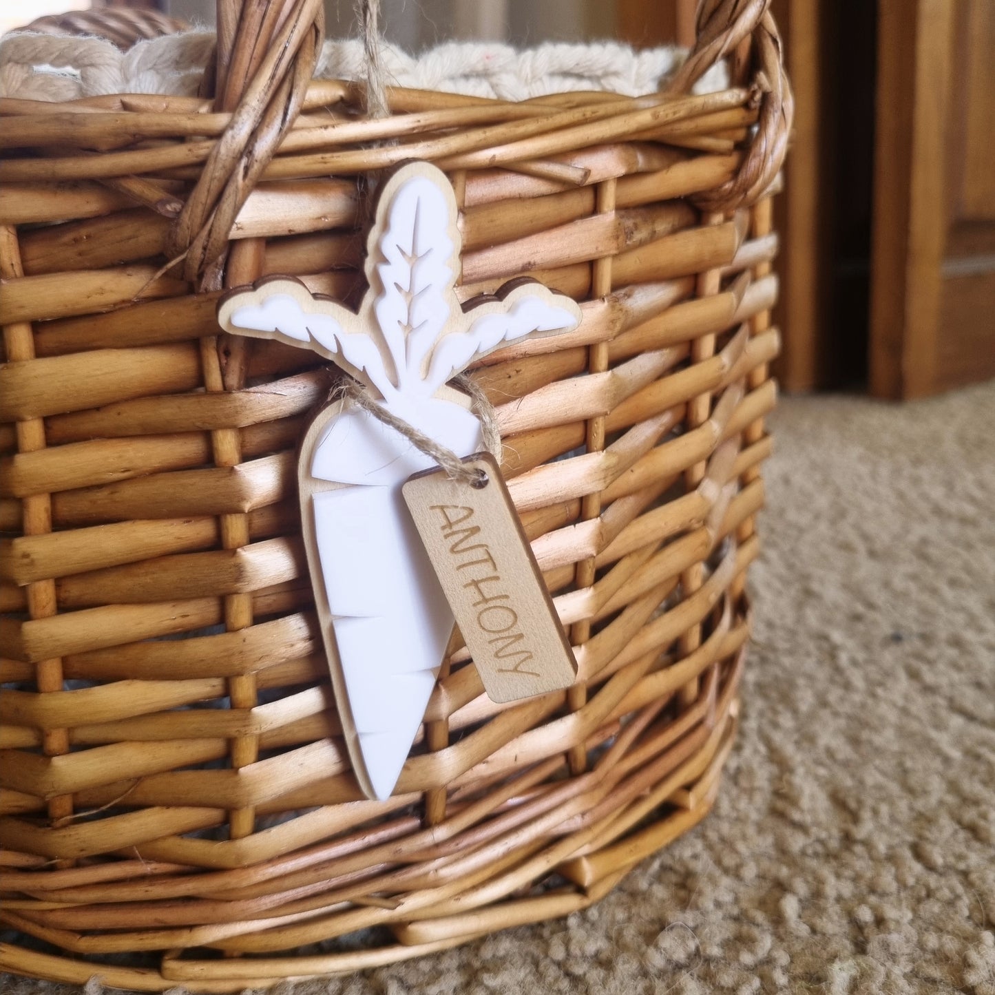 Basket hanger - Layered Carrot with name tag