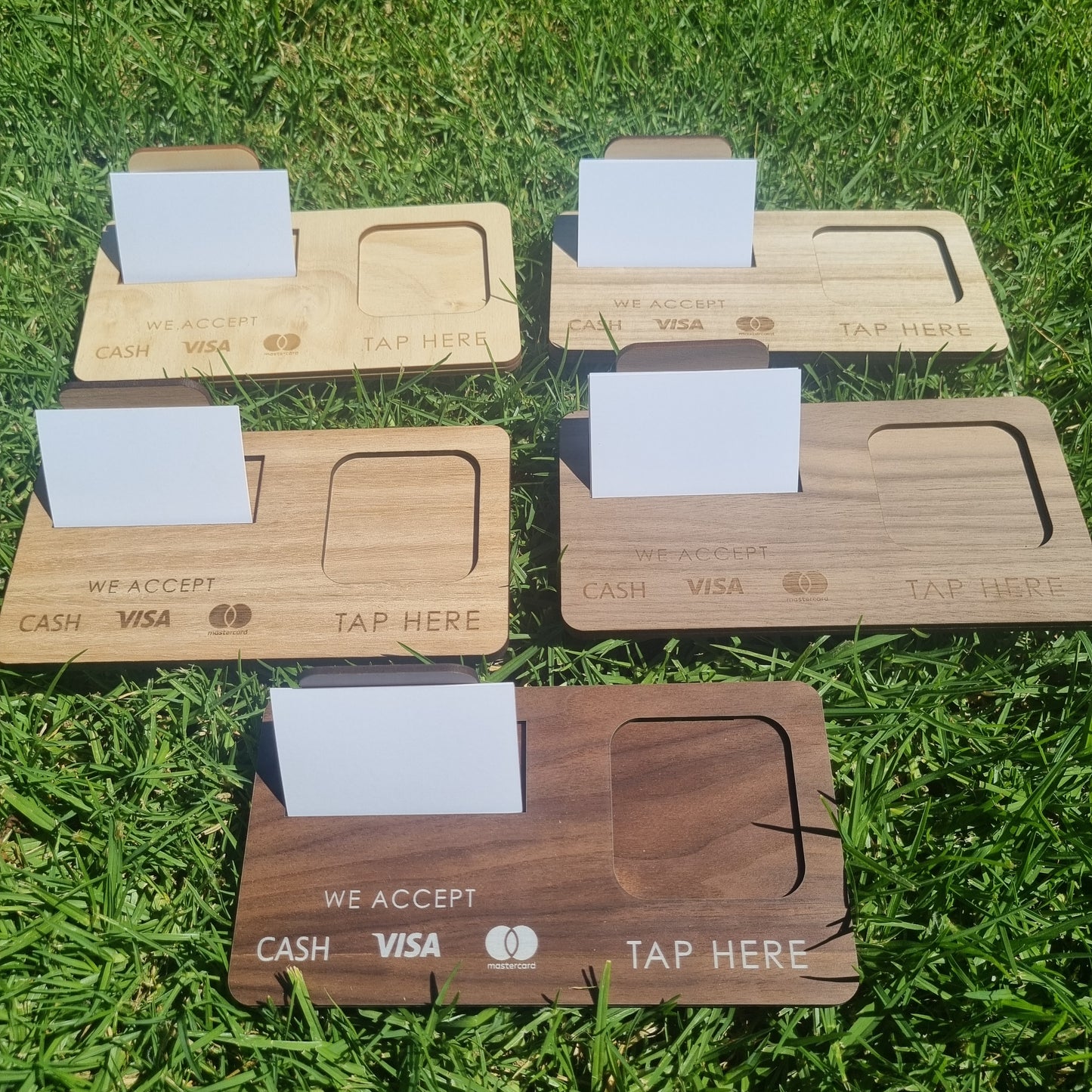 Tyro reader holder and business card holder