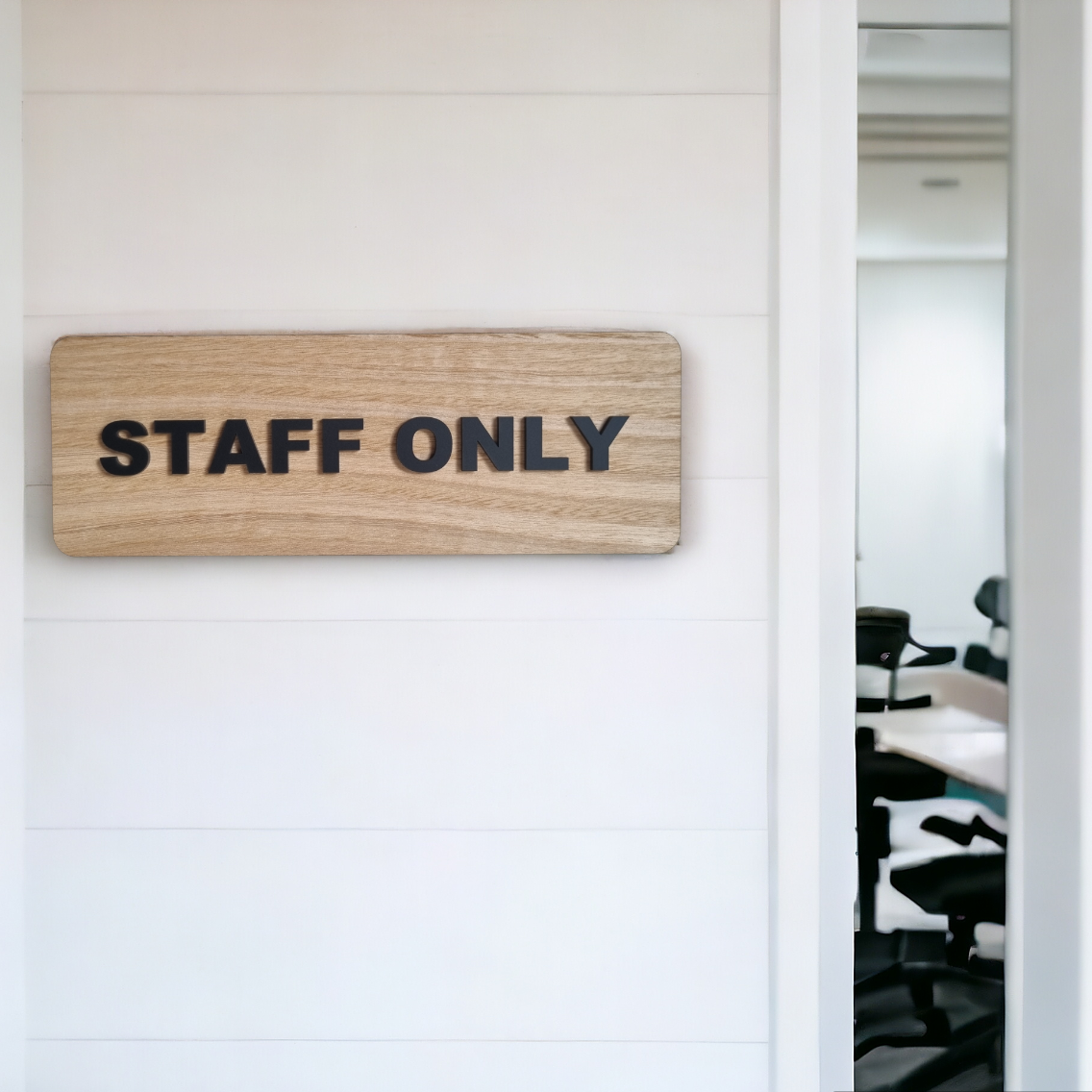 Staff Only sign