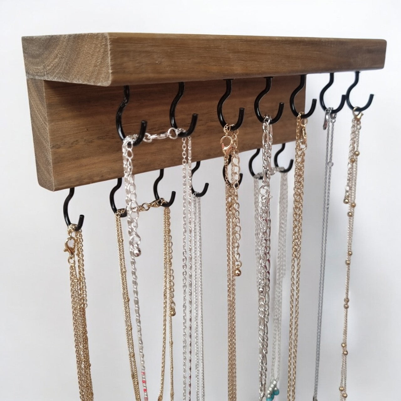 Timber keys holder with shelf