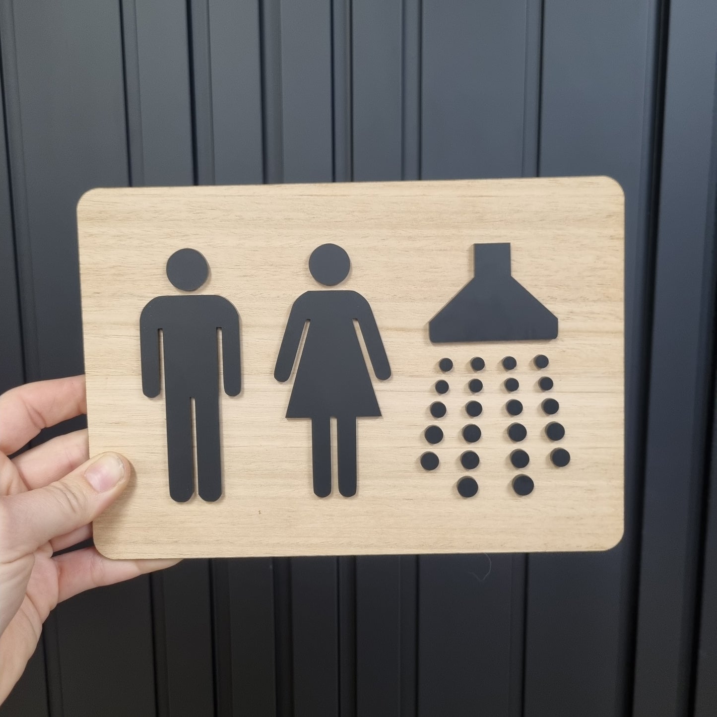 Bathroom and shower sign