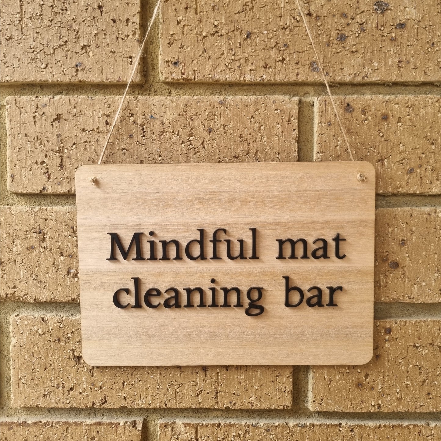 Hanging wood and acrylic sign - 23x16