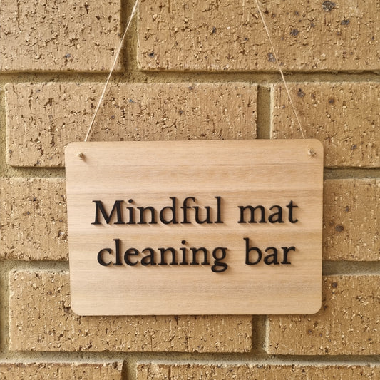 Hanging wood and acrylic sign - 23x16