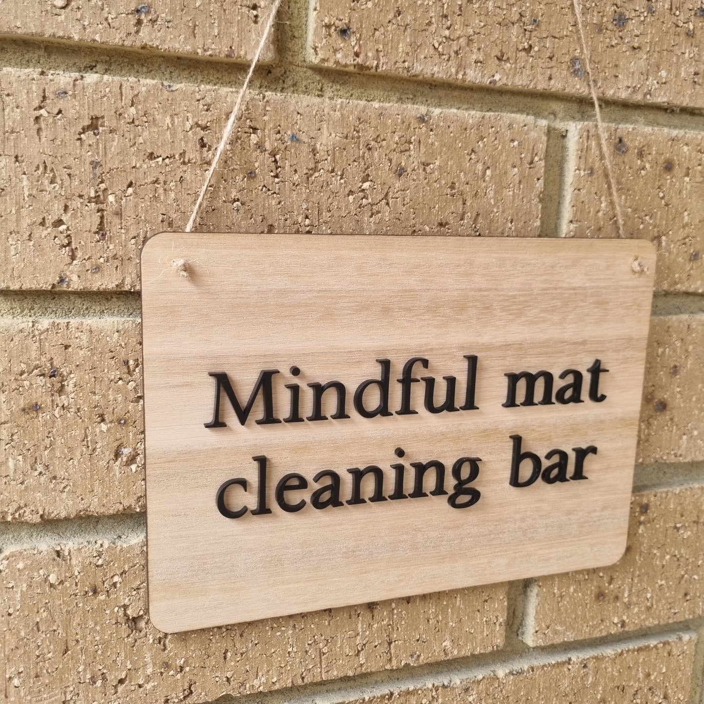 Hanging wood and acrylic sign - 23x16