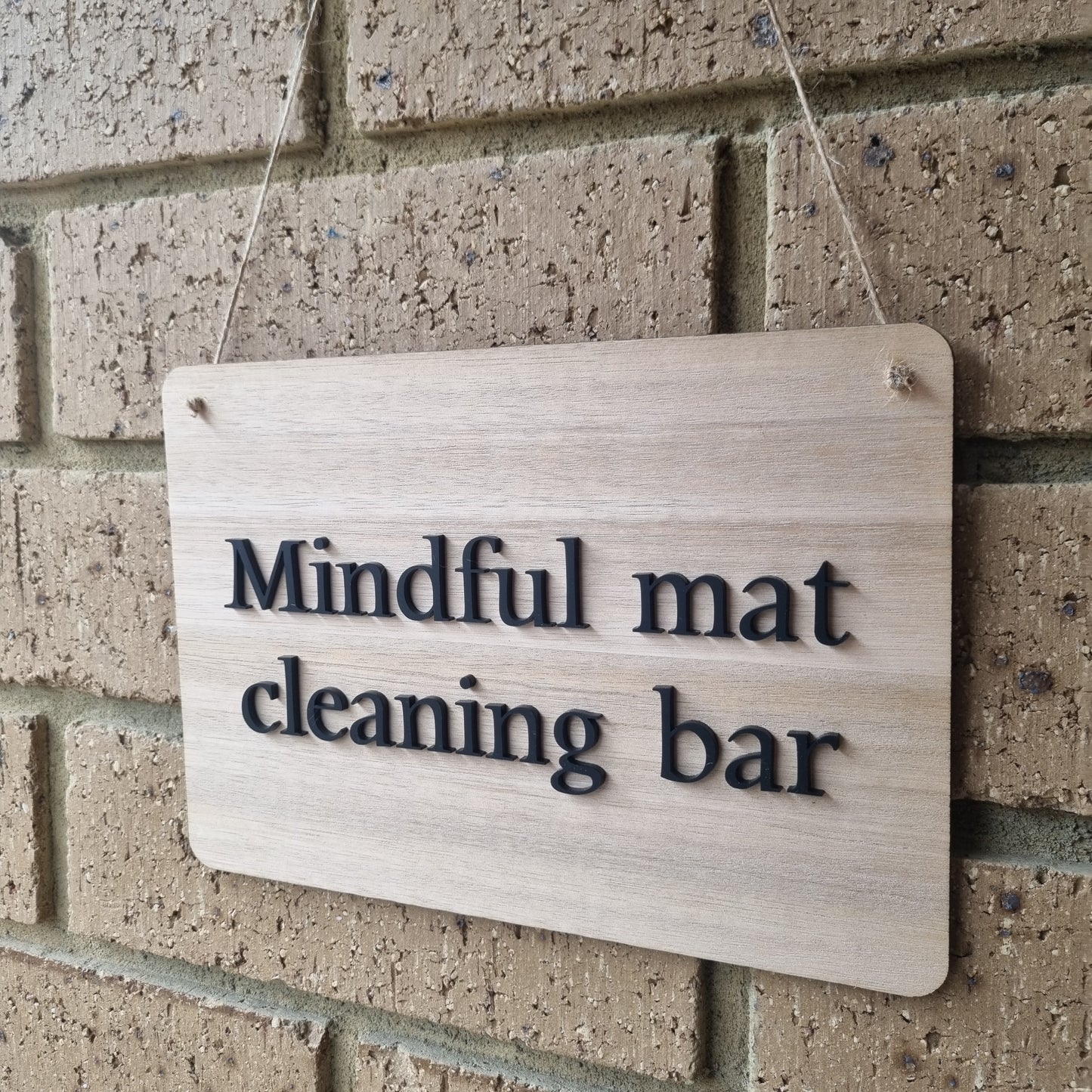 Hanging wood and acrylic sign - 23x16