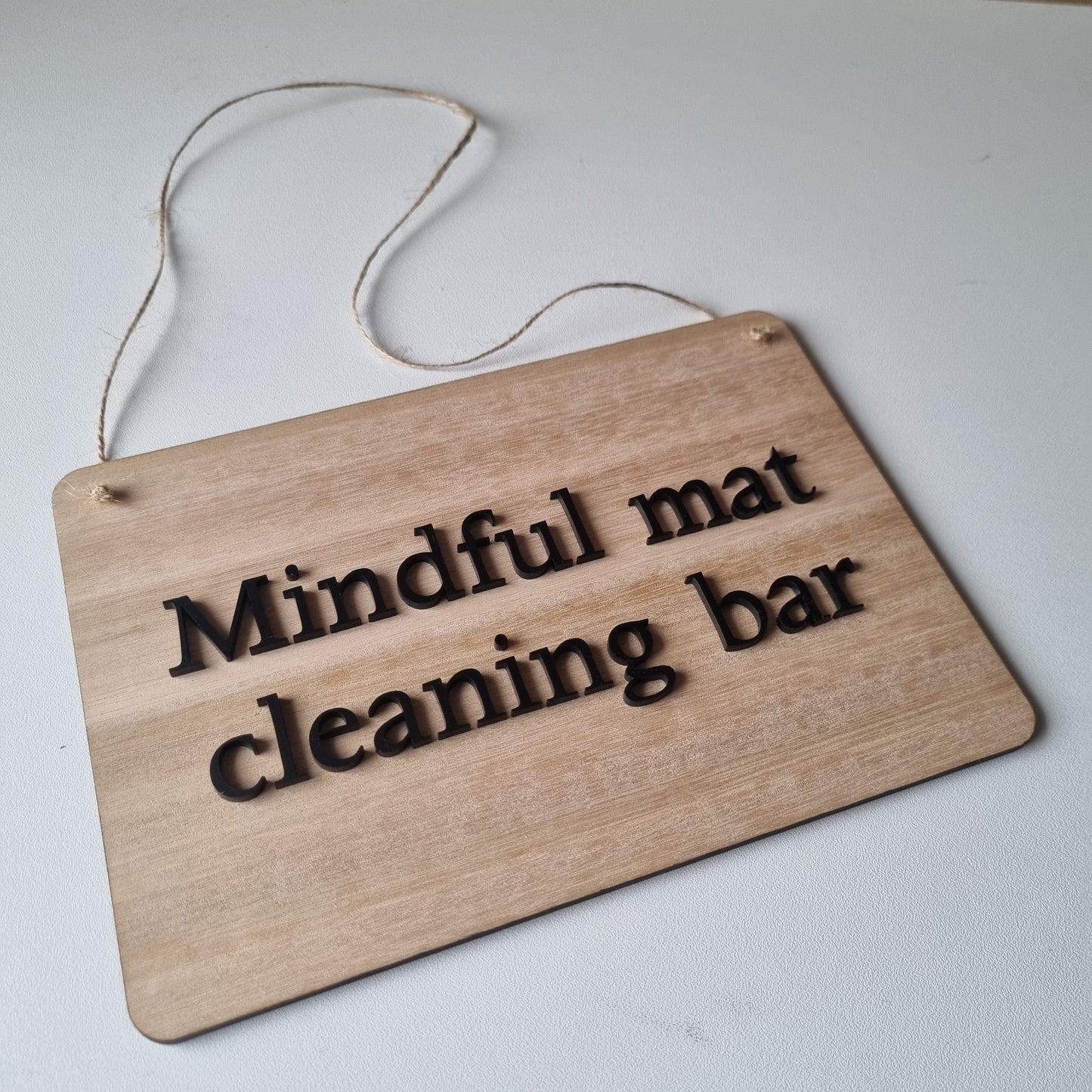 Hanging wood and acrylic sign - 23x16