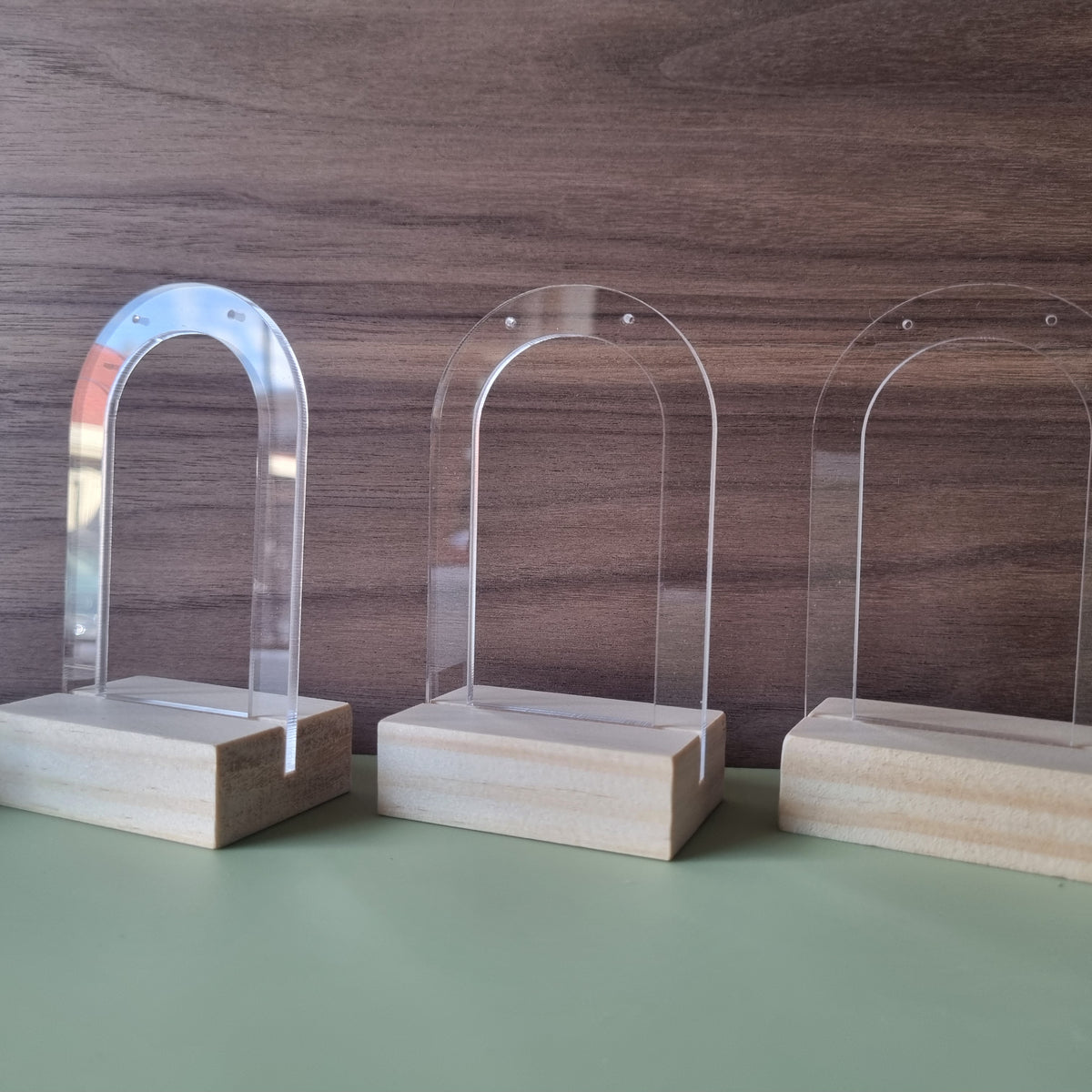 Wood block earring holder - single pair