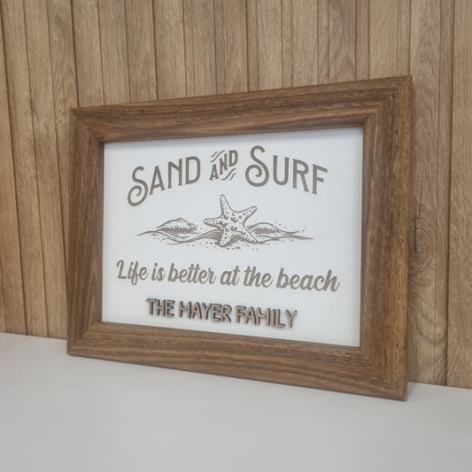 Family Name Sign - Sand and Surf
