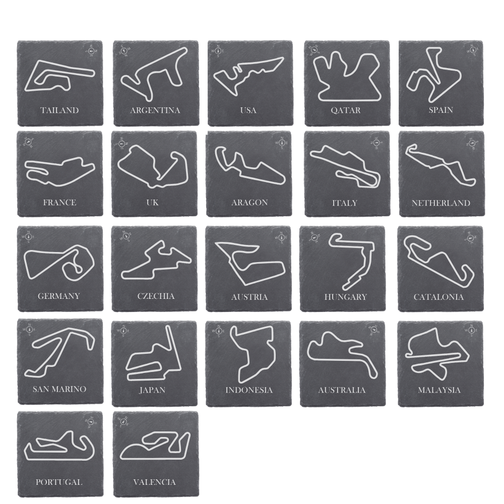 Slate coaster - Moto GP race track