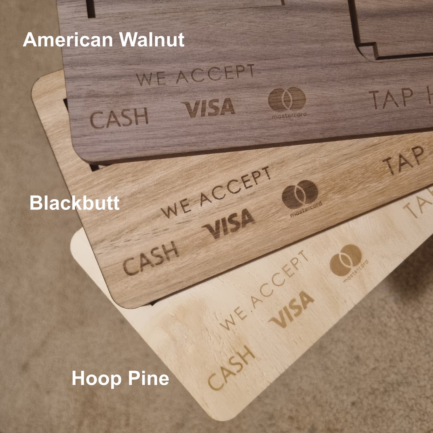 Business station - logo, QR code, contact details, business card and square reader holder