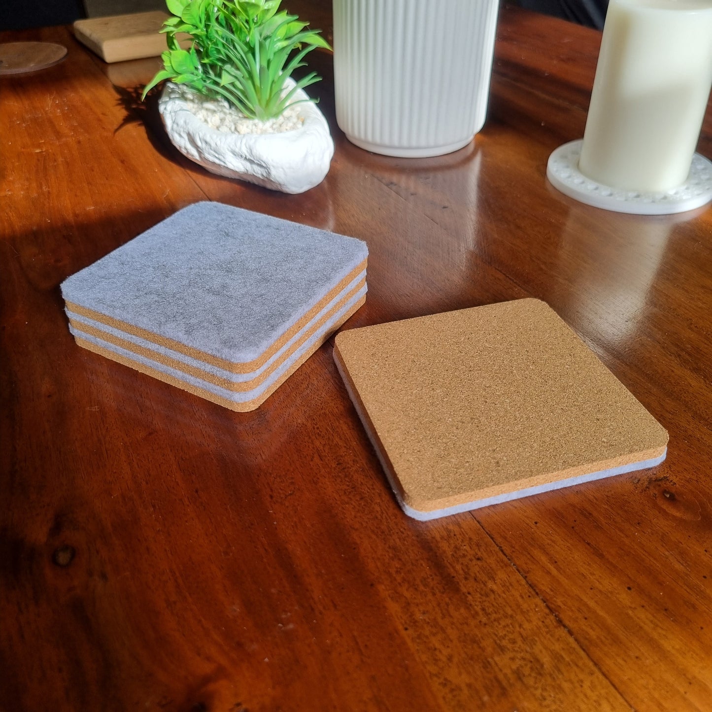 Cork and felt coaster - Grey