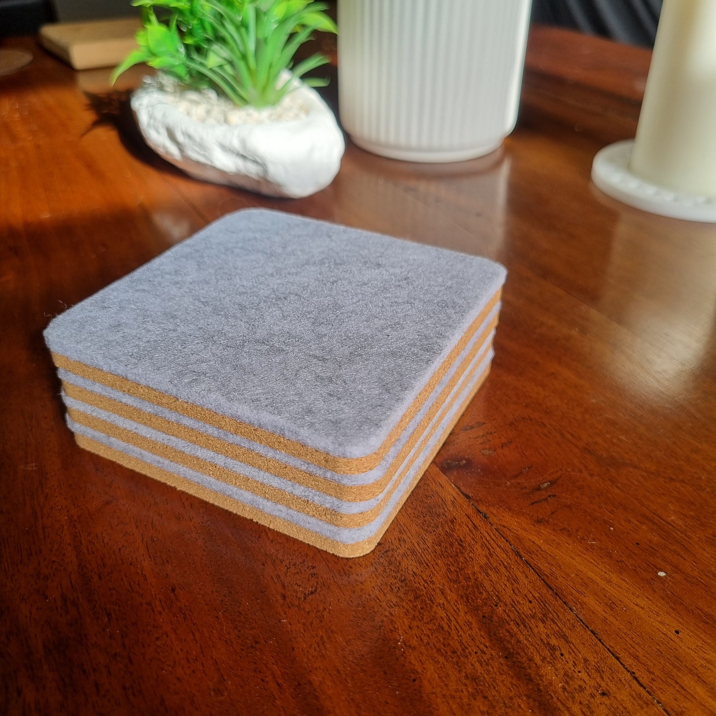Cork and felt coaster - Grey