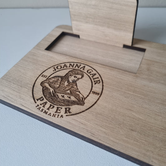 Square reader and business card holder - engraved logo