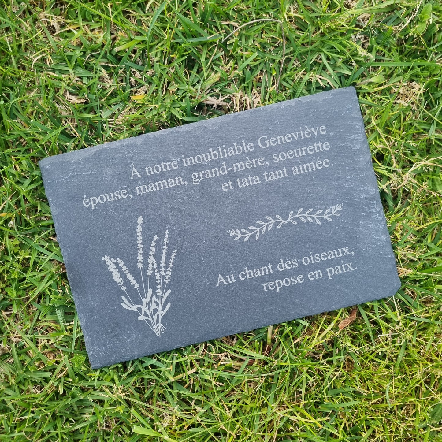 Slate Memorial Plaque - Floral bouquet design