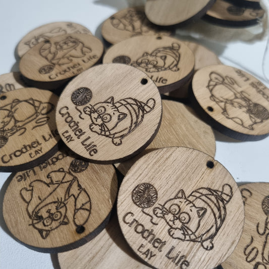 Bulk personalised 4cm tags