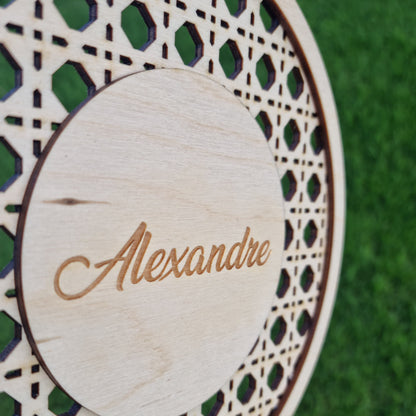 Round Rattan with engraved name