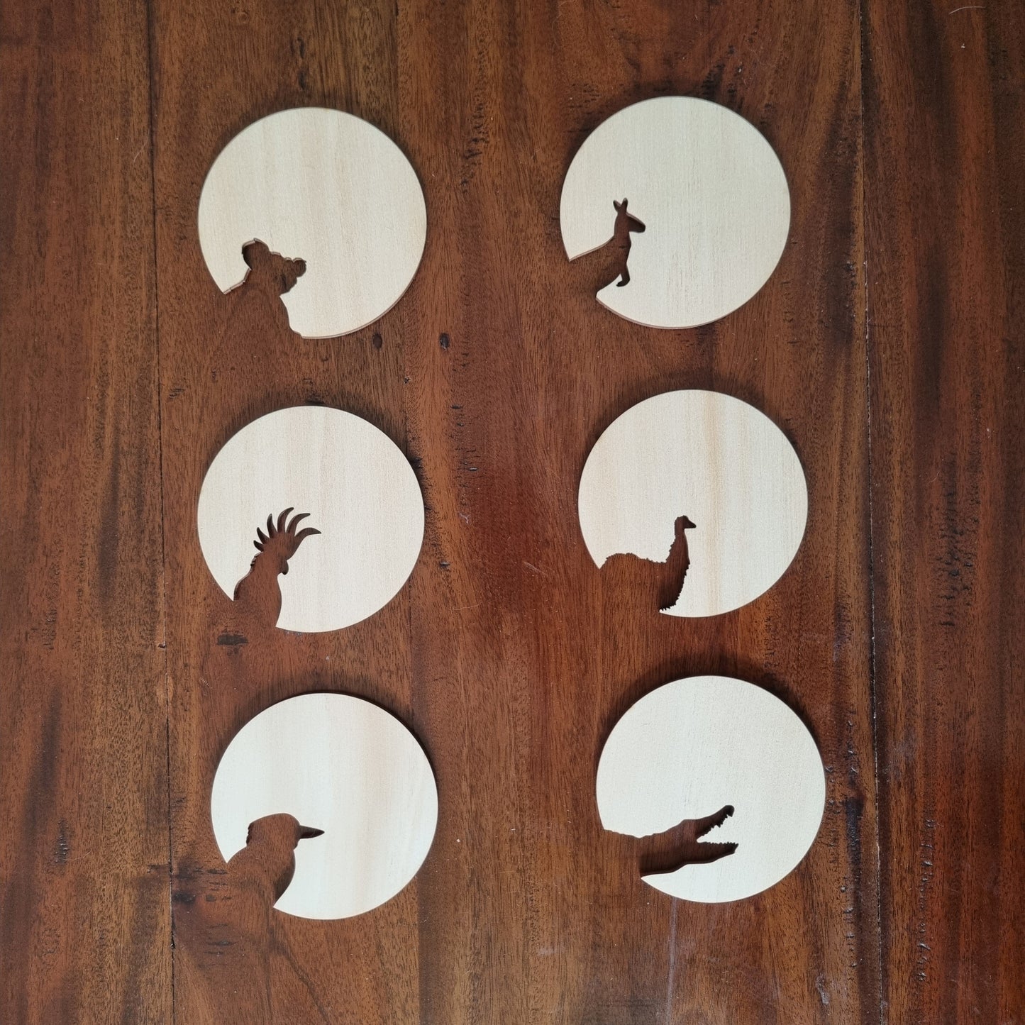 Cutout coasters - Australian Animals