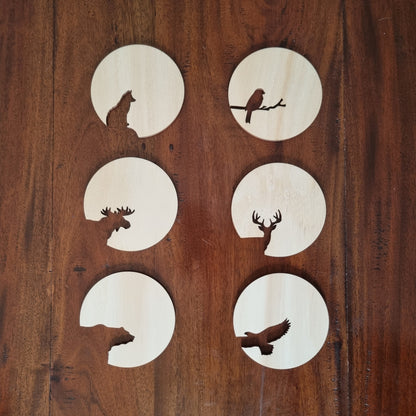 Cutout coasters - Forest Animals