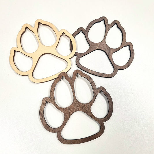 Dog paw print cutout coaster - set of 4