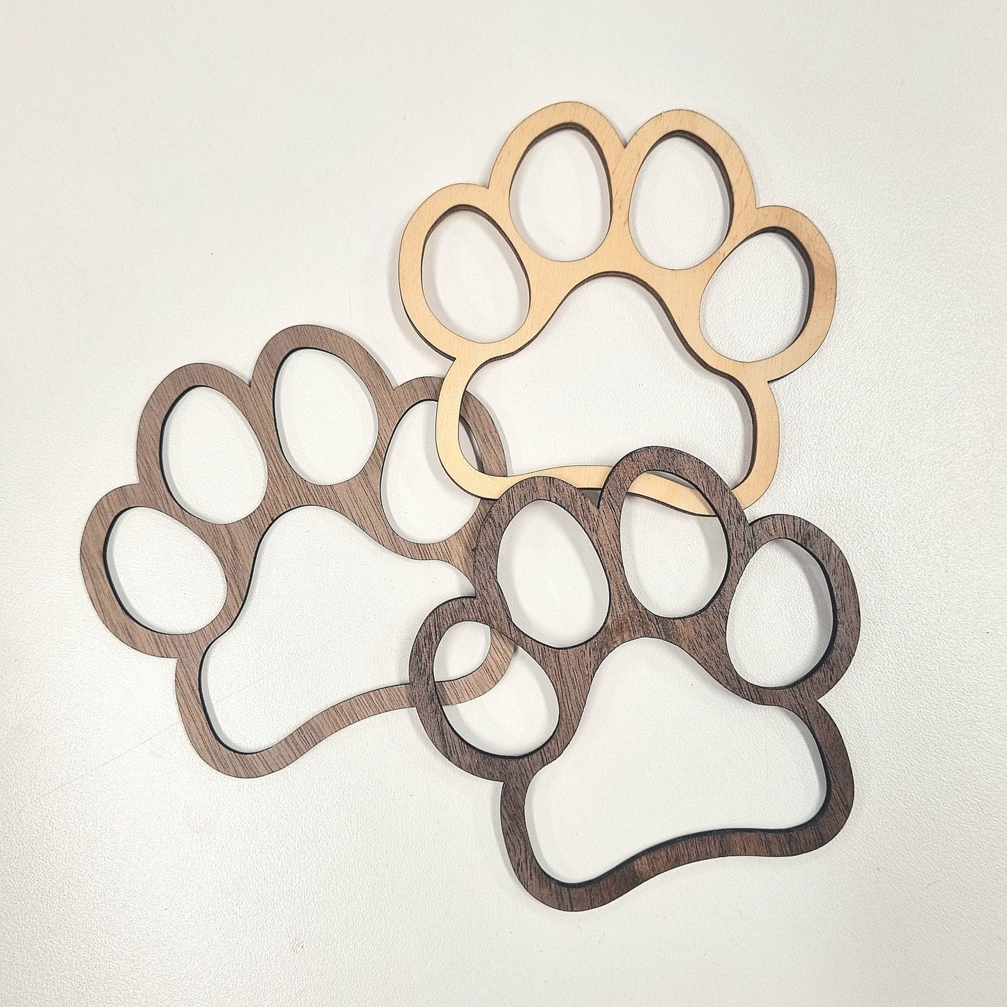 Cat paw print cutout coaster - set of 4