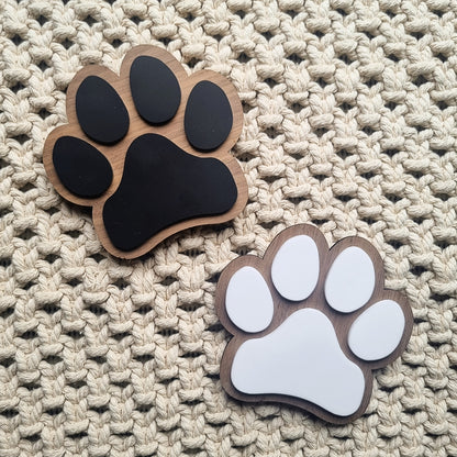 Paw print coasters - set of 4