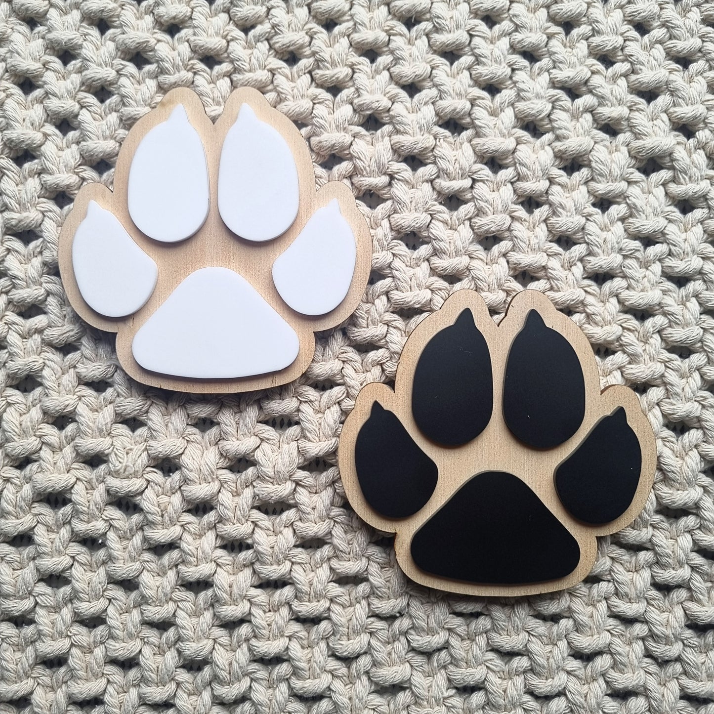 Paw print coasters - set of 4