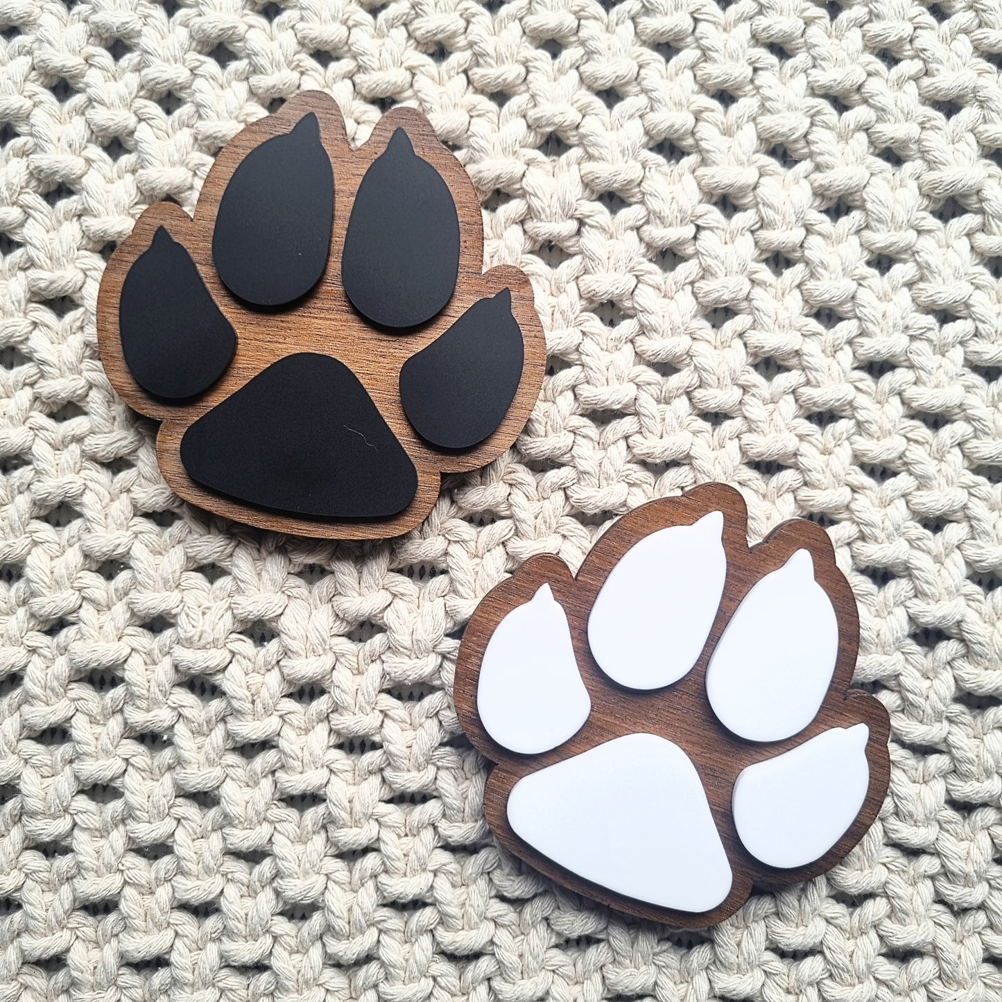 Paw print coasters - set of 4