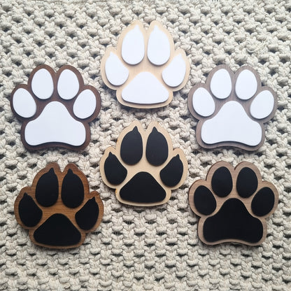 Paw print coasters - set of 4