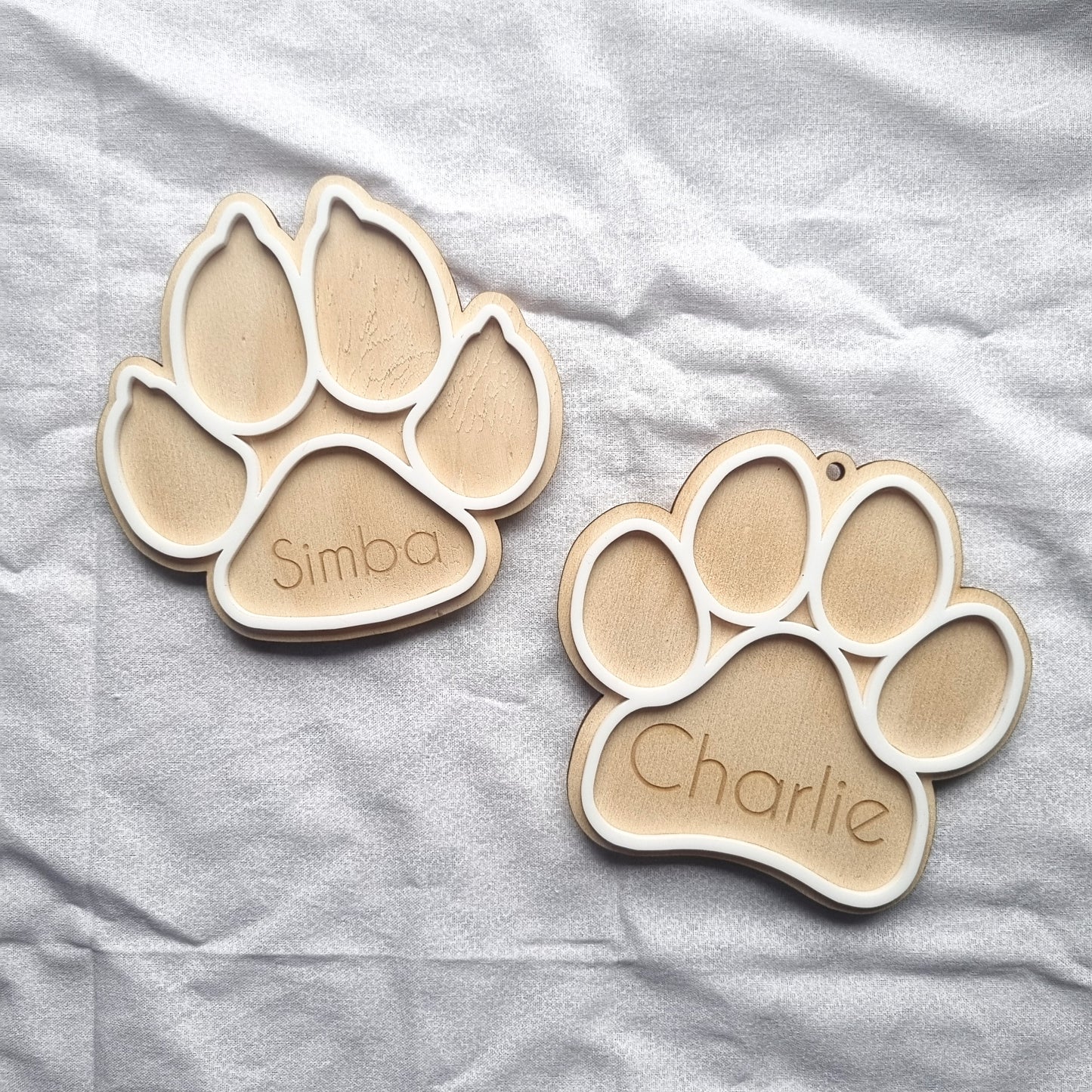 Paw print personalised coaster