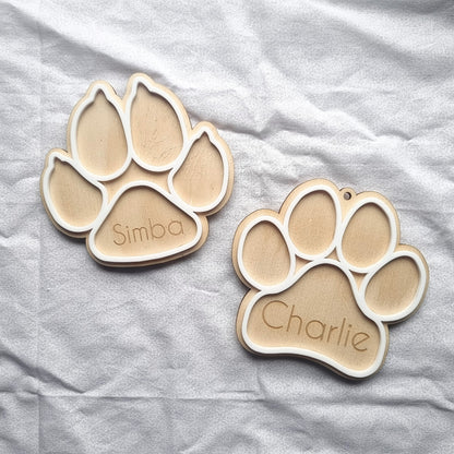 Paw print personalised coaster