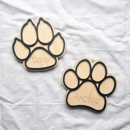 Paw print personalised coaster