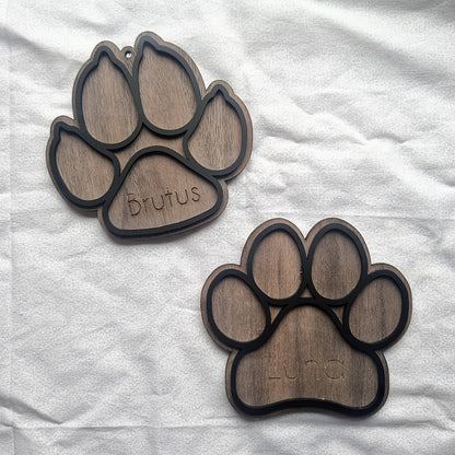 Paw print personalised coaster