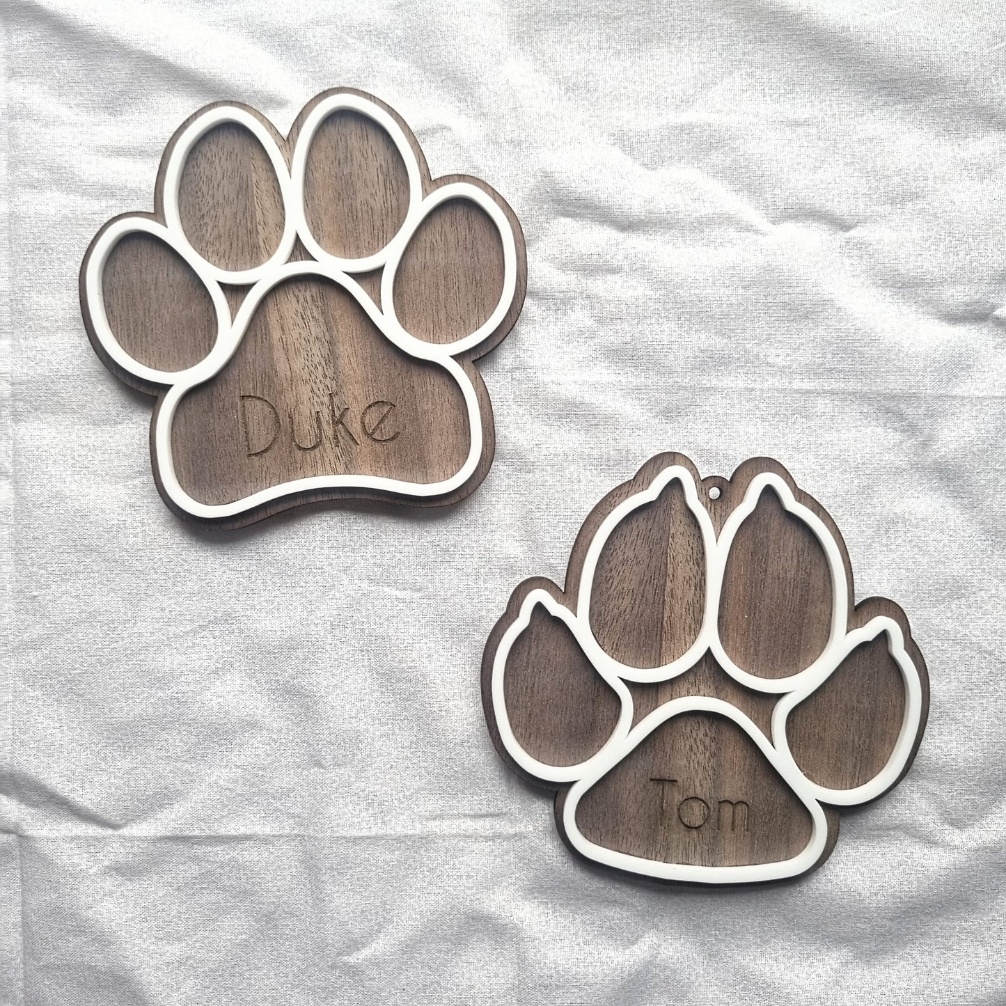 Paw print personalised coaster