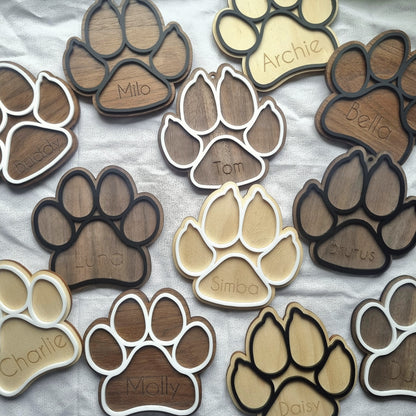 Paw print personalised coaster