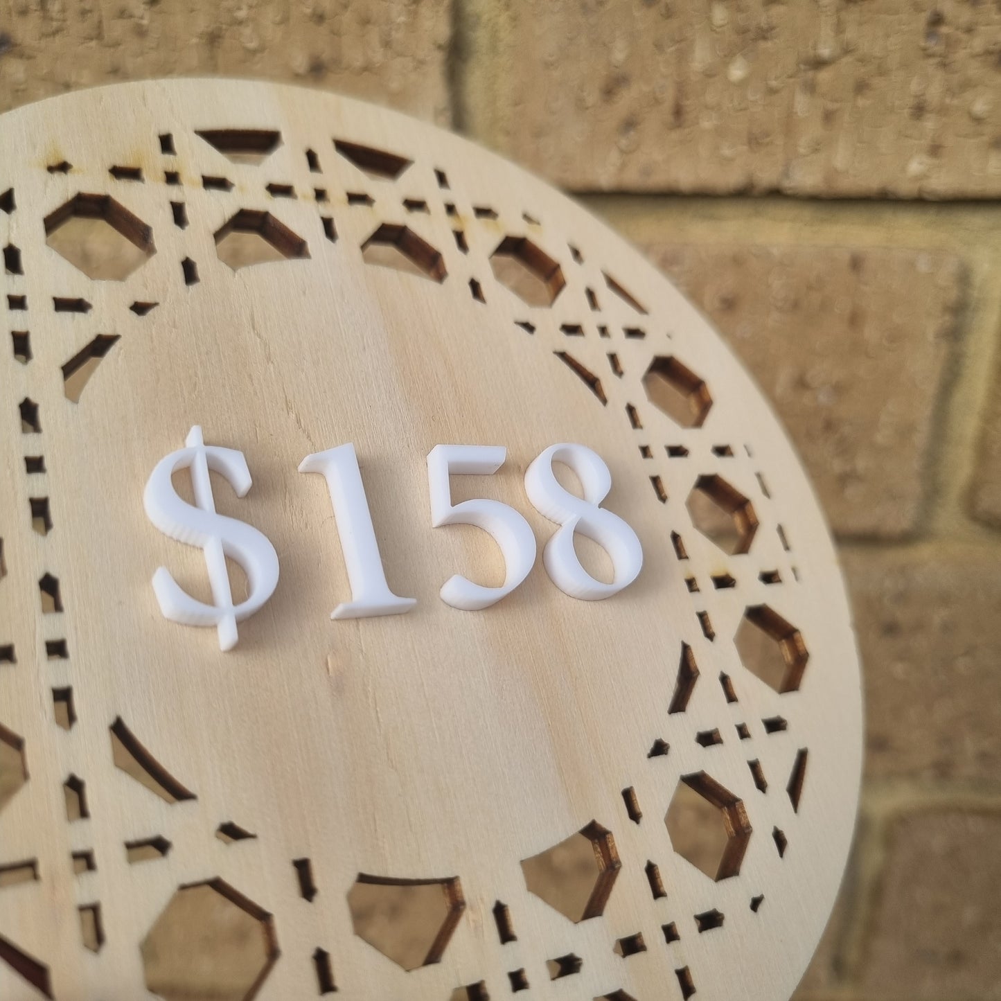 Large rattan price tag - acrylic