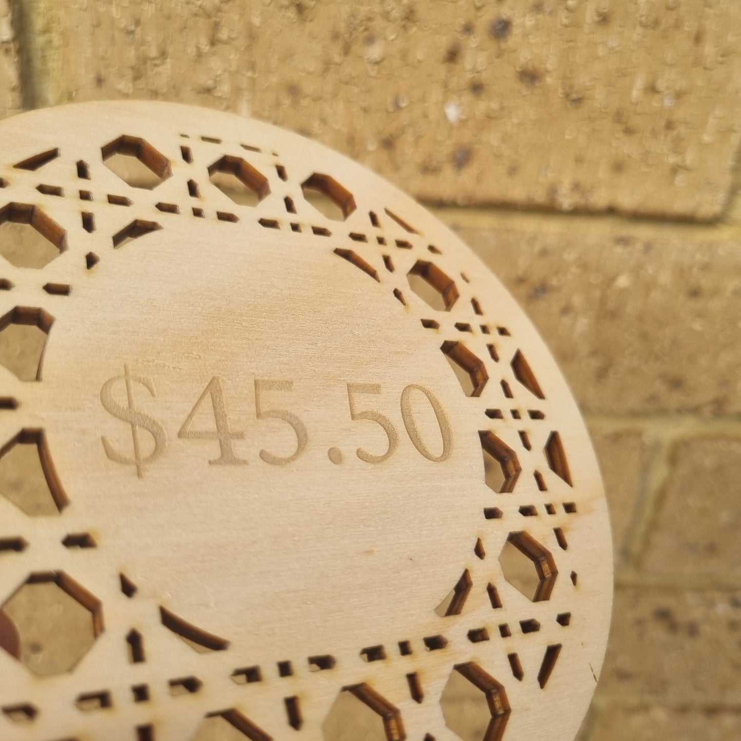 Large rattan price tag - engraved