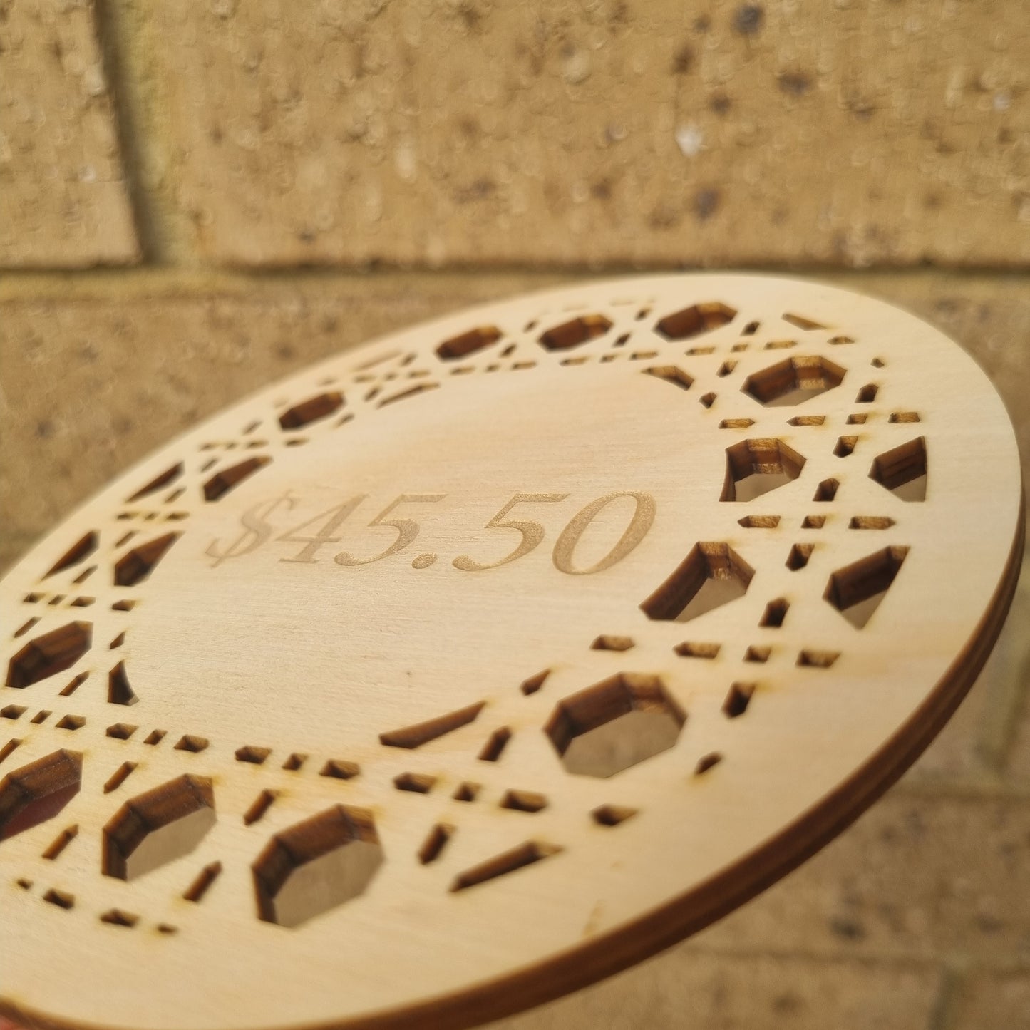 Large rattan price tag - engraved