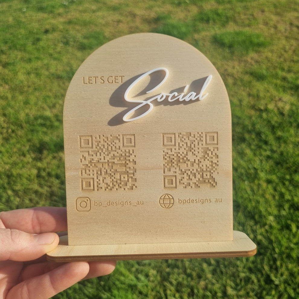 Dual QR codes - Let's get Social – BP designs