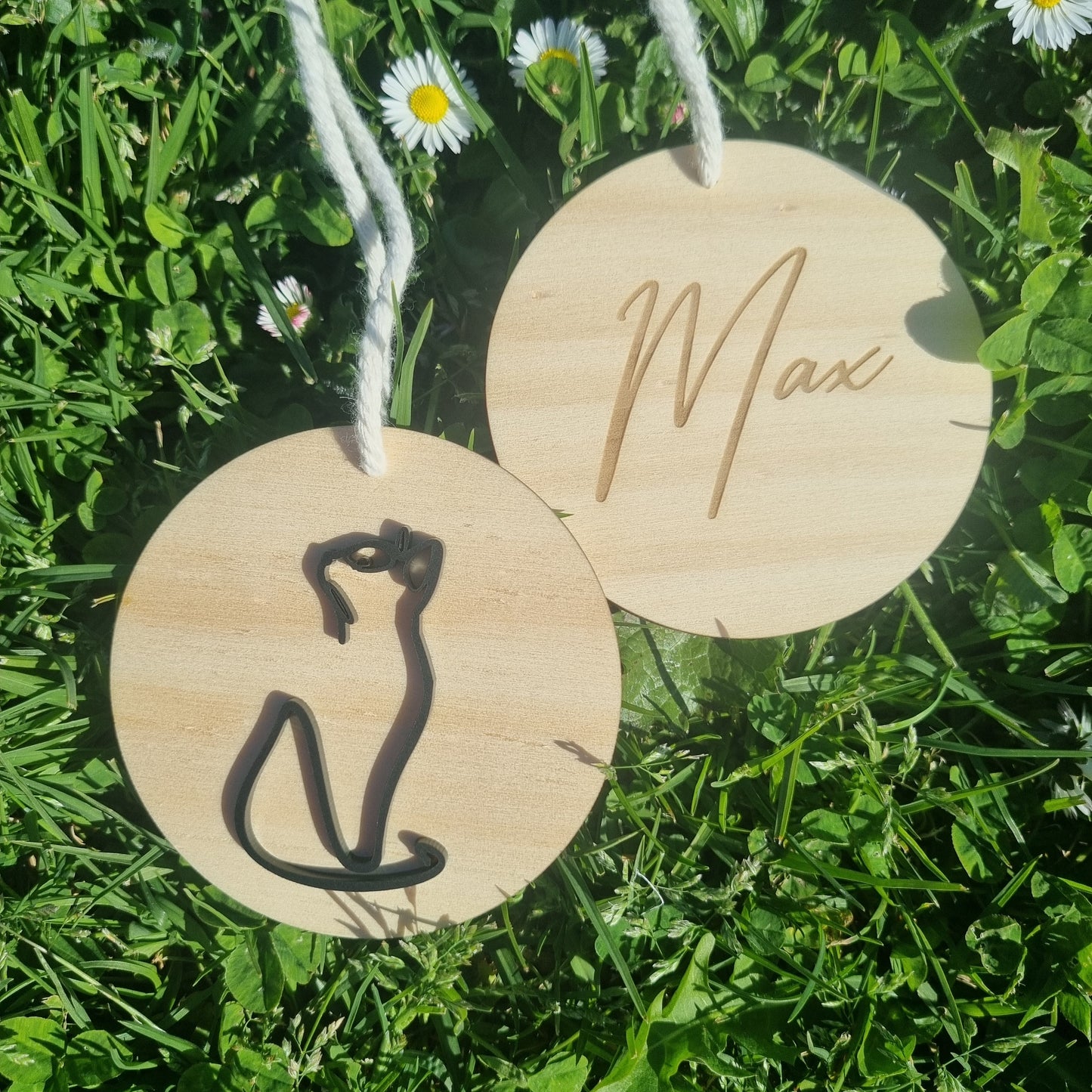 Cat Line Art - pet name ornament