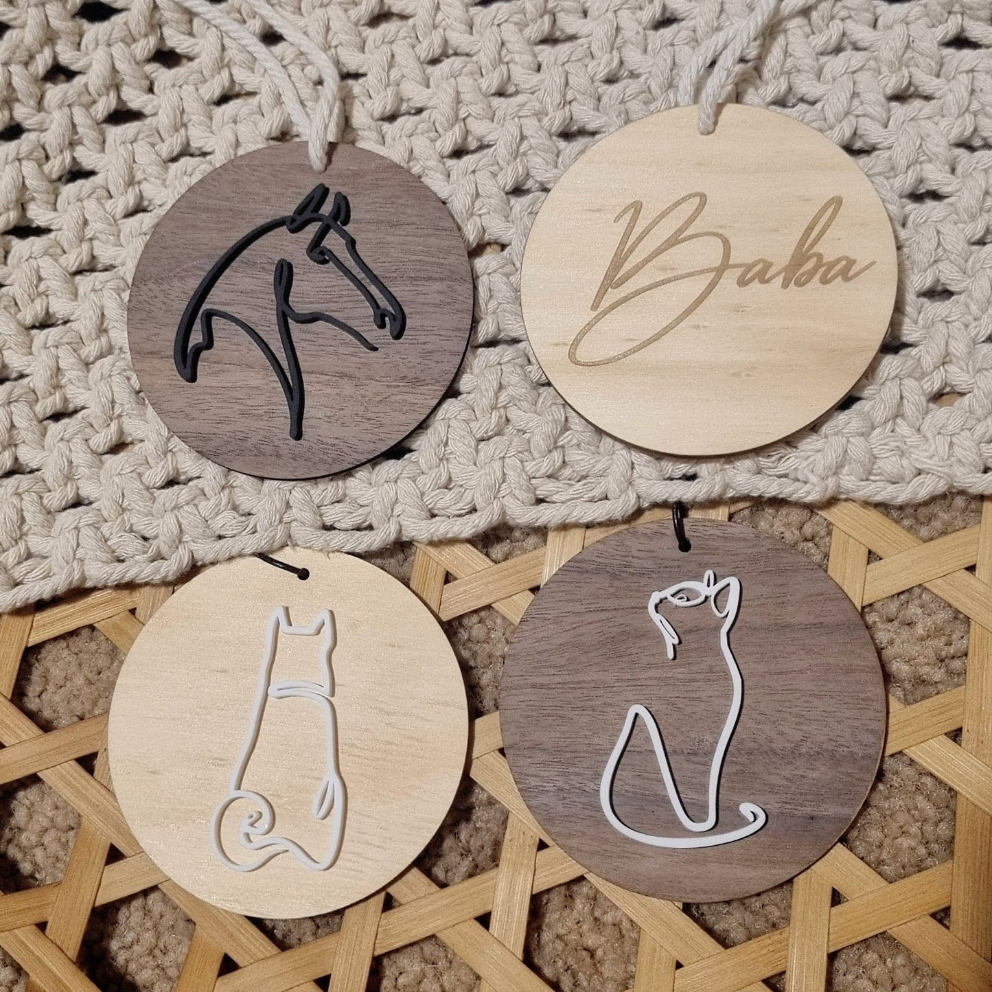 Horse Line Art - pet name ornament