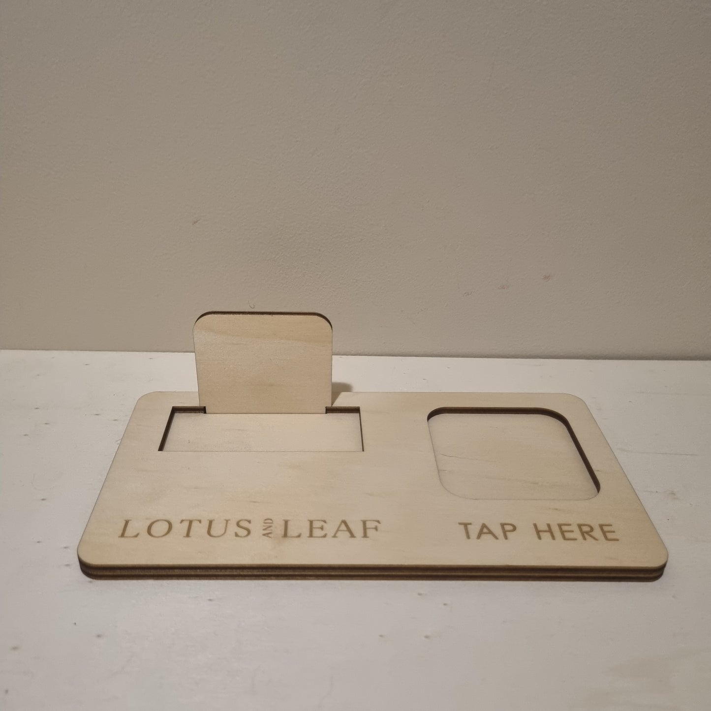 Square reader and business card holder - engraved logo