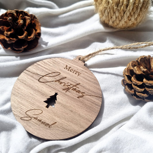 Bauble tree ornament - engraved name