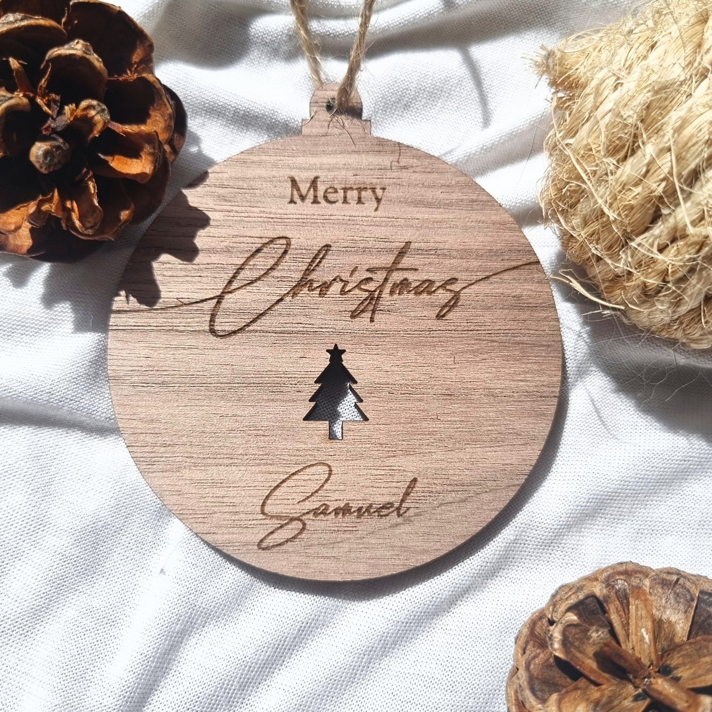 Bauble tree ornament - engraved name