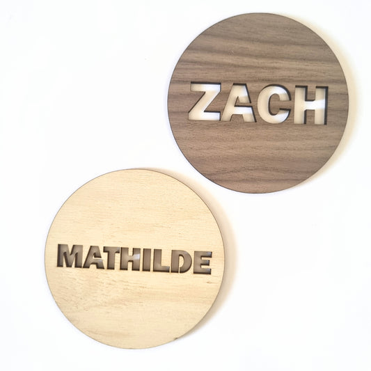 Name coaster - cutout