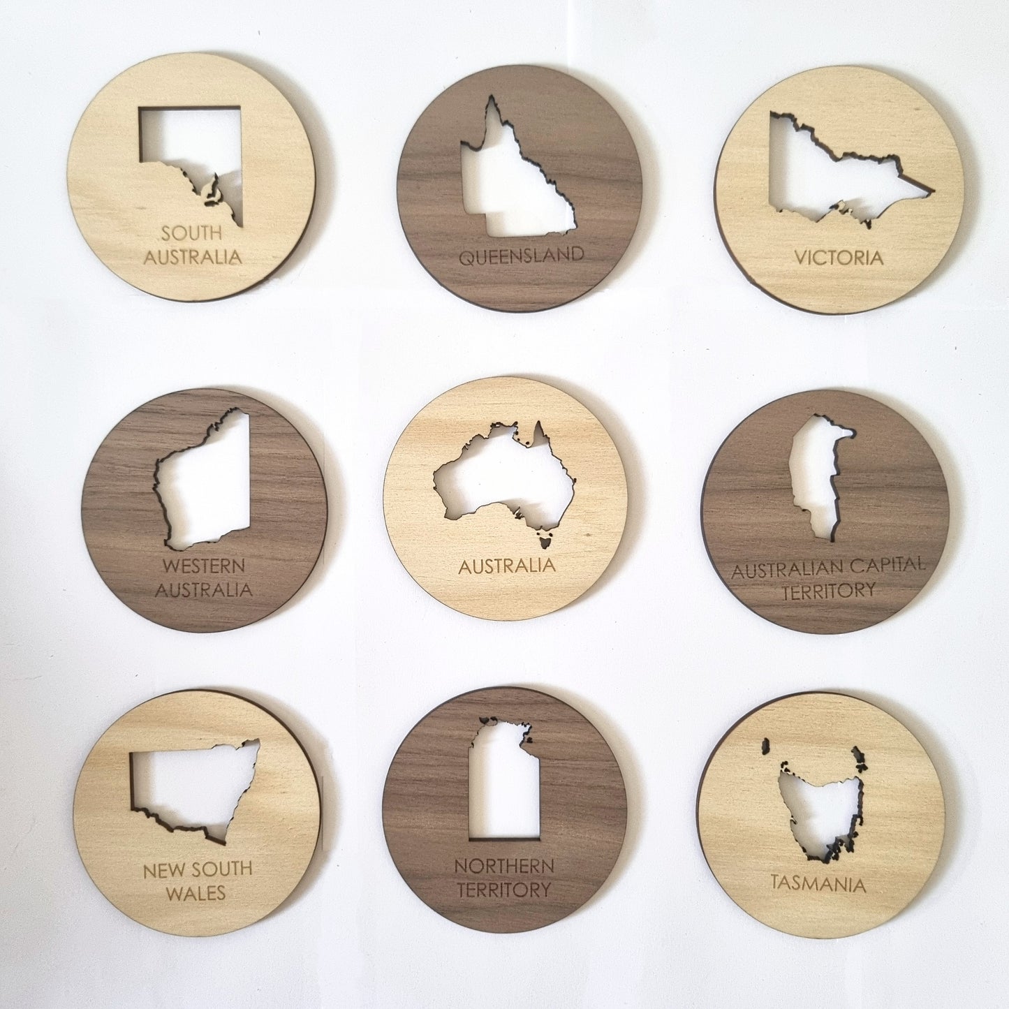 Coaster set of 9 Australian States