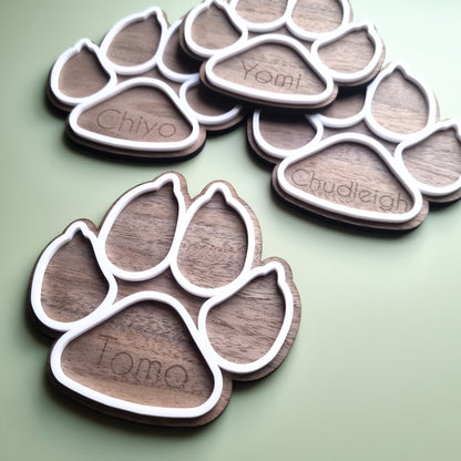 Paw print personalised coaster