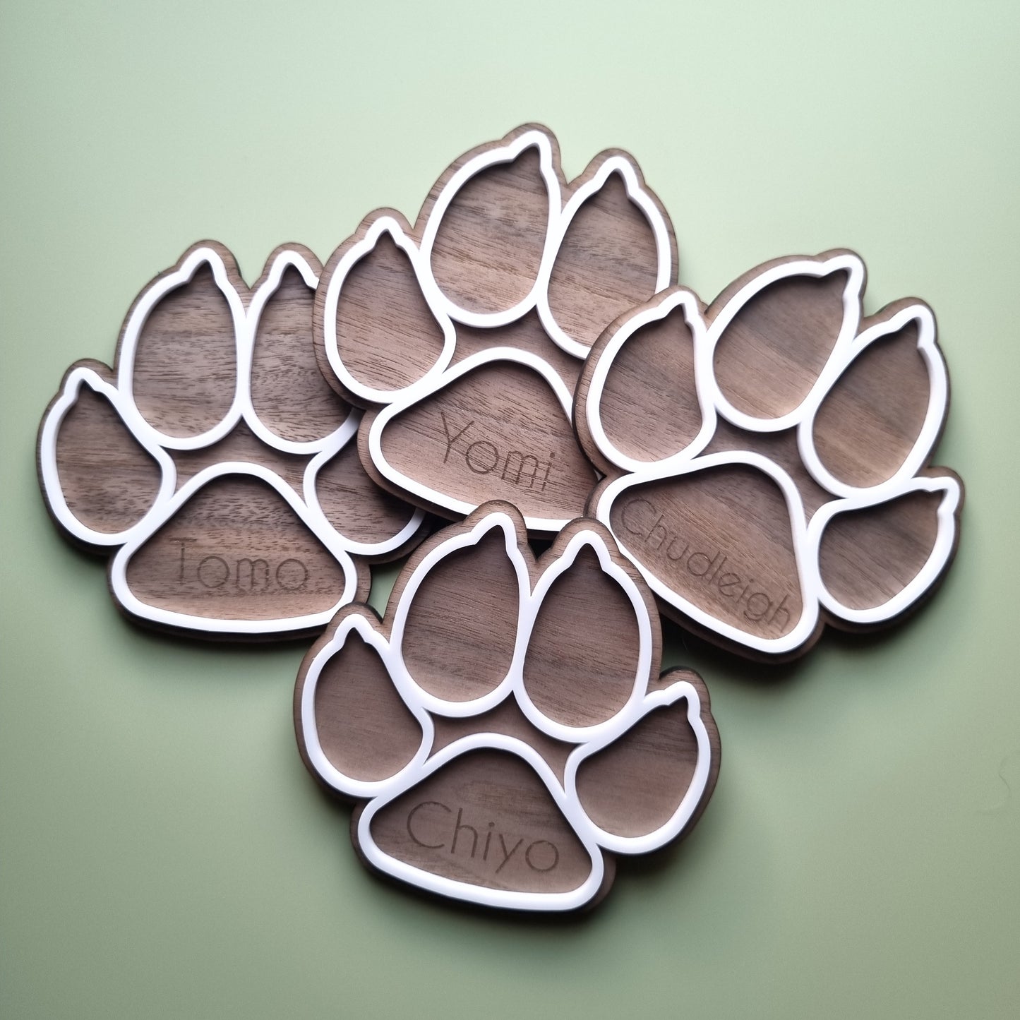 Paw print personalised coaster