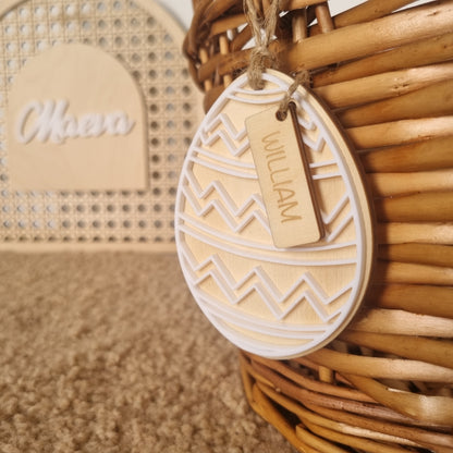 Basket hanger - Layered Egg with name tag